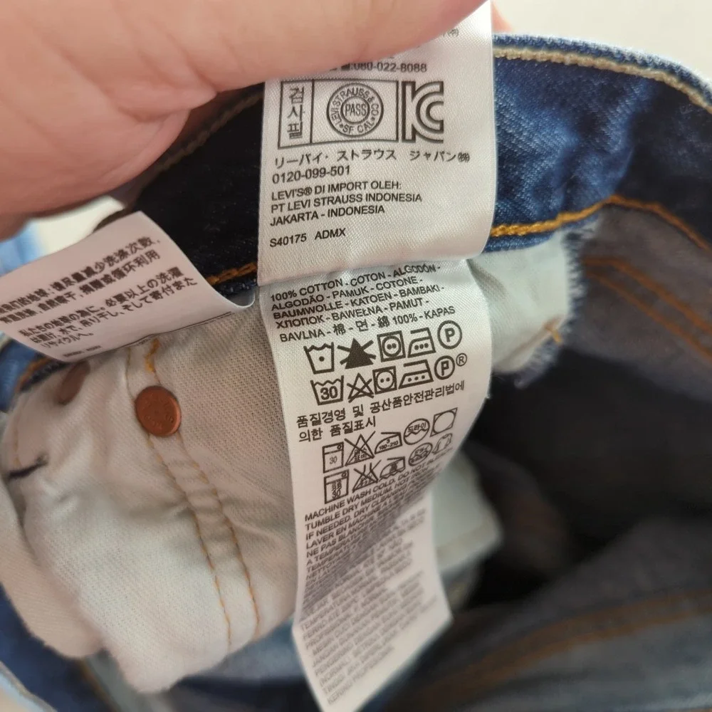 Levis 501 Jeans Mens 32x32 Blue Button Fly Classic American Western Acid Wash